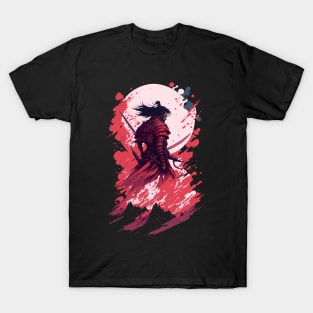 Colorful Chaos Unleashed Shadow Samurai T-Shirt